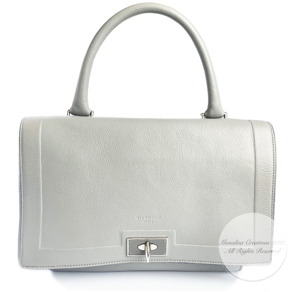 Givenchy Mini Shark Tooth Bag Satchel Top Handle Gray Leather SHW with COA - Picture 5 of 15